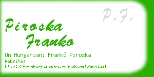 piroska franko business card
