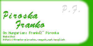 piroska franko business card